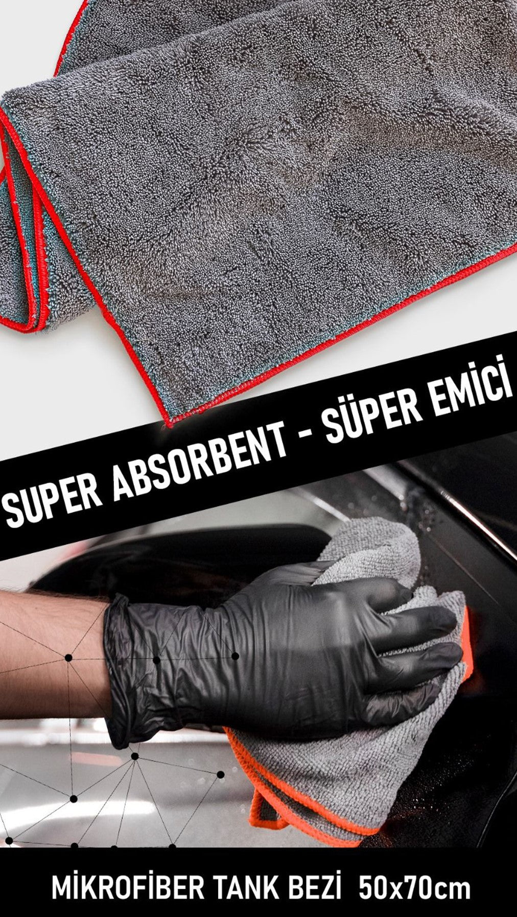 Ultra Lüks Oto Kurulama Havlu Bezi 50x70