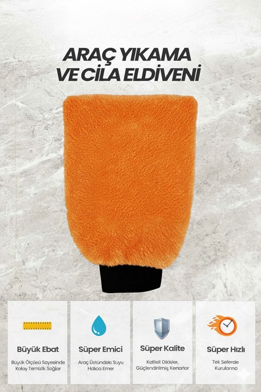 Lüks Mikrofiber Oto Yıkama Eldiveni